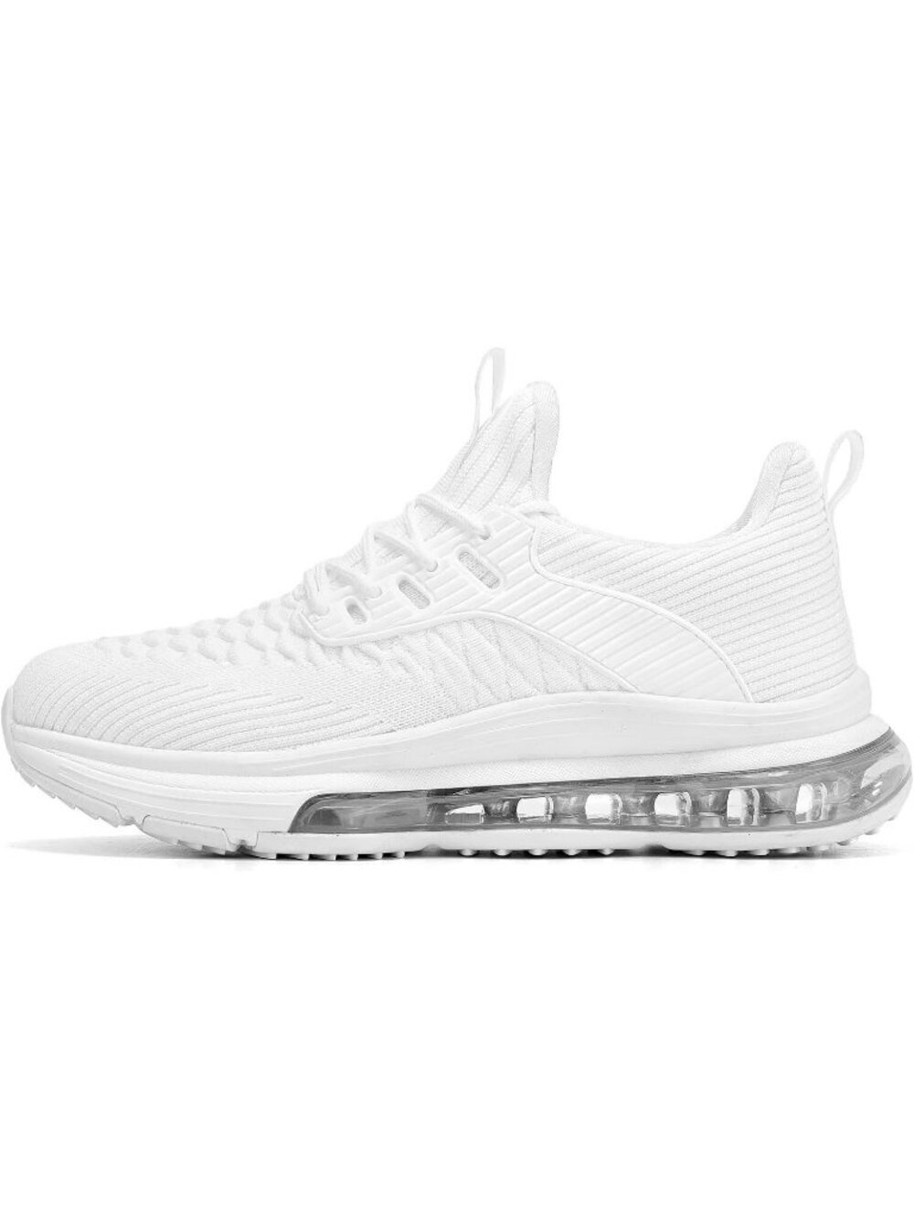 Women's White Work Athletic Trainer Air Running Casual Slip On Walking Sneaker - Picture 2 of 6